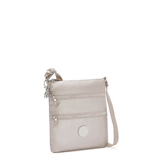 Bolsos Mini Kipling Keiko Metallic Crossbody Beige | MX 1334HA